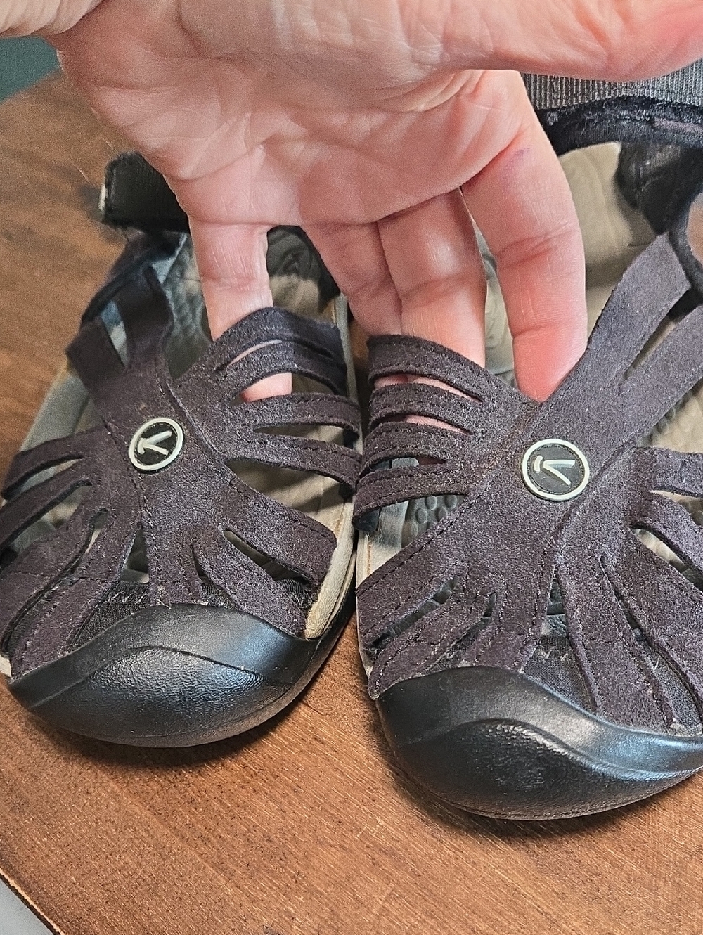 KEEN Women's Rose Closed-Toe Ankle Strap Sandals — Black Ladies 7.5 Black Gray - Picture 6 of 6